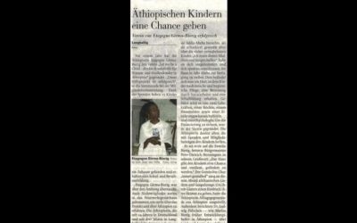 Zeitungsartikel „Äthiopischen Kindern eine Chance geben“