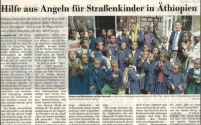 Zeitungsartikel „Hilfe aus Angeln für Straßenkinder in Äthiopien“