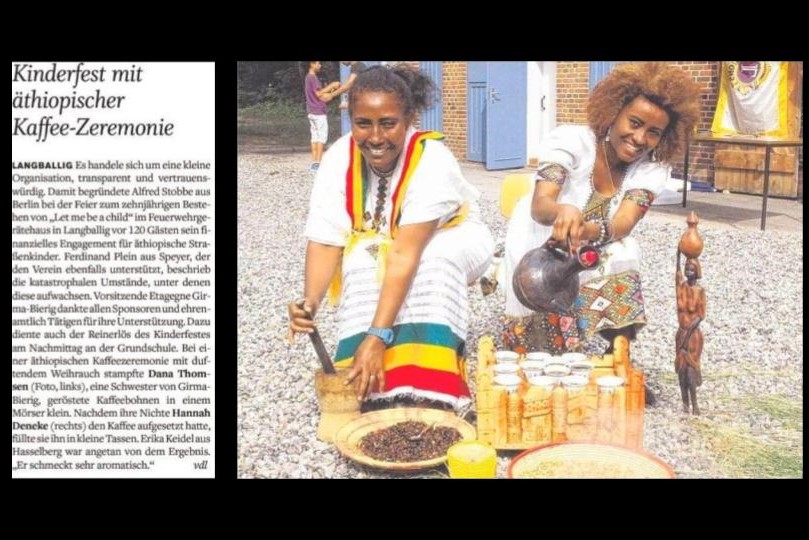 Zeitungsartikel „Kinderfest mit äthiopischer Kaffee-Zeremonie“